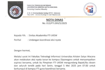 Gelombang Protes di UKSW Meluas? FTI Serukan Aksi Nyata di Tengah Kemelut Kampus